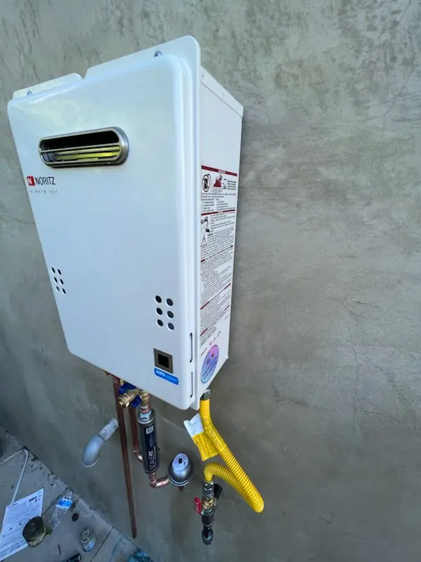 Tankless water heater installation for Palmer homes